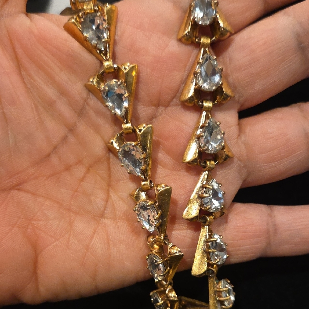 J. Crew Gold Necklace with Clear Accents - Picture 6 of 7